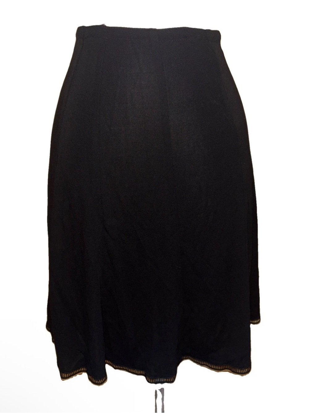 Cynthia Steffe Black A-Line Skirt with Contrast Hem
